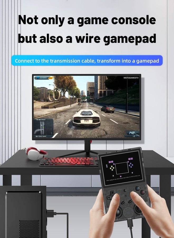 Voacle RG353V Retro Handheld Game Console , Dual OS Android 11 and Linux System Support 5G WiFi 4.2 Bluetooth Moonlight Streaming TV Output Built-in 64G SD Card 4452 Games (RG353V-Transparent Black New) - Image 4